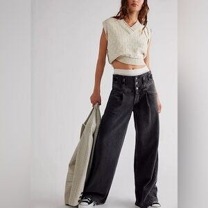 We The Free Charcoal Wide-Leg Jeans